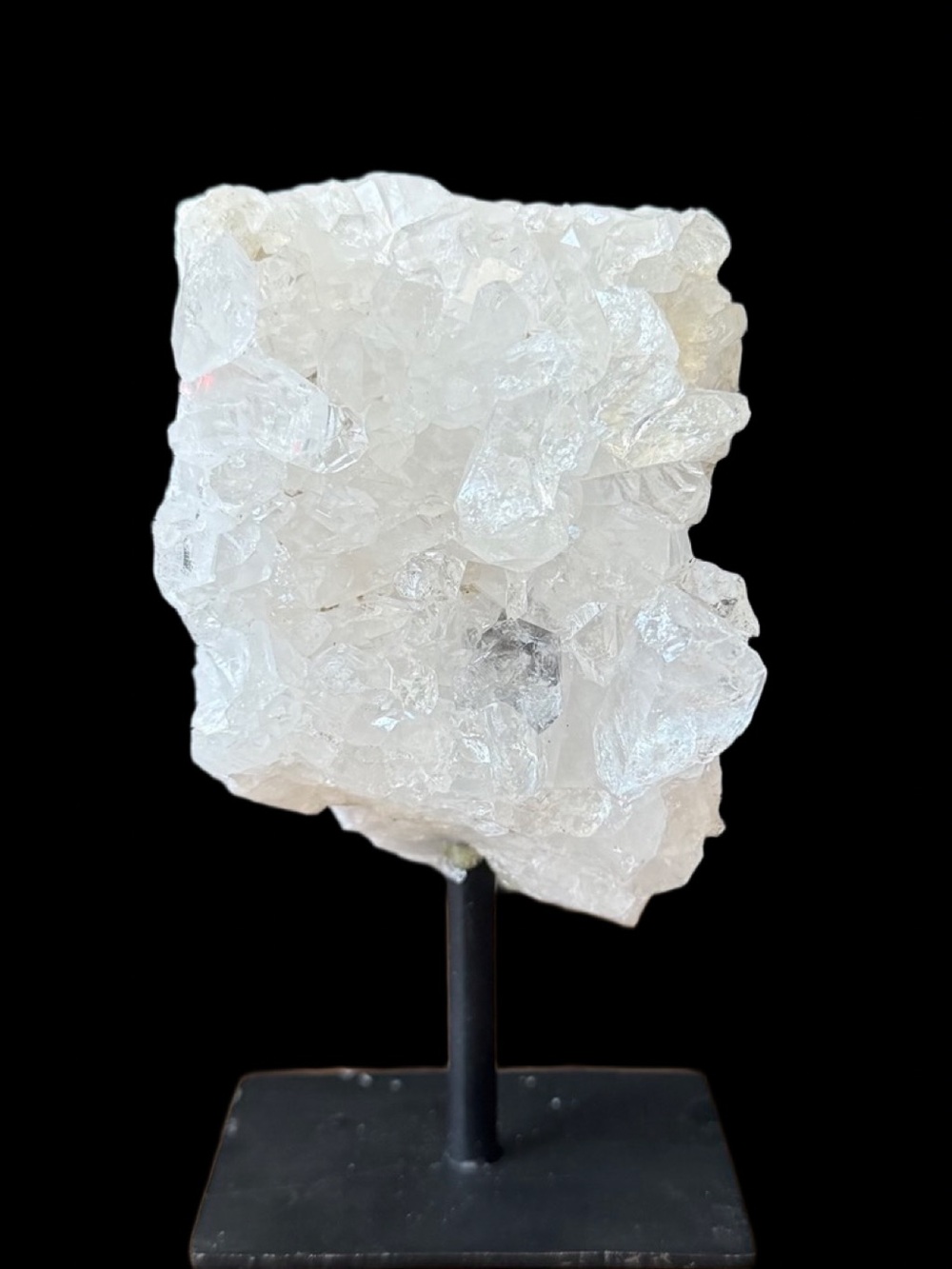 White Crystal Geode on Stand